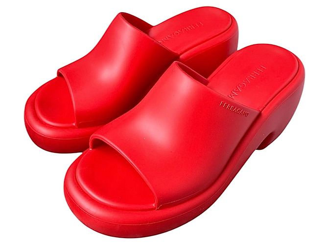 Salvatore Ferragamo Sandali Platform Rossi Rosso - vista 2