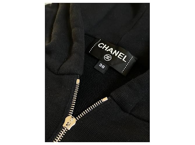 Chanel Astronaut Kapuzenpullover mit Reißverschluss Schwarz - Ansicht 10