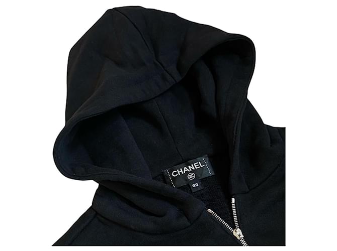 Chanel Astronaut Kapuzenpullover mit Reißverschluss Schwarz - Ansicht 5