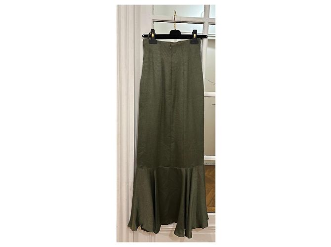 Falda Sirena Larga Chanel Colección Otoño/Invierno 1999 Verde Caqui Verde oliva Verde oscuro - vista 4