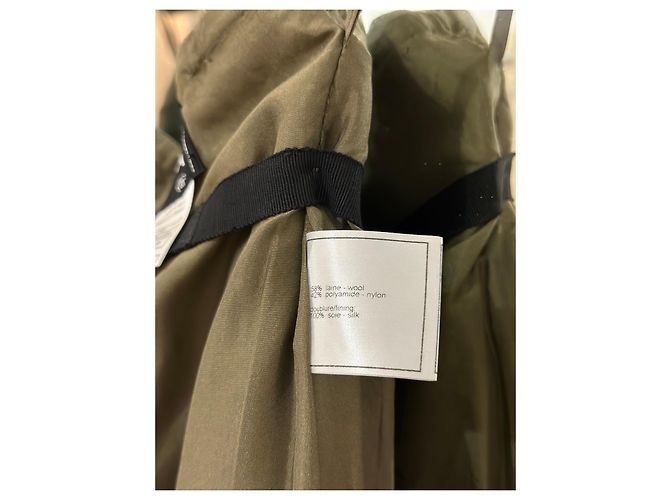 Falda Sirena Larga Chanel Colección Otoño/Invierno 1999 Verde Caqui Verde oliva Verde oscuro - vista 7