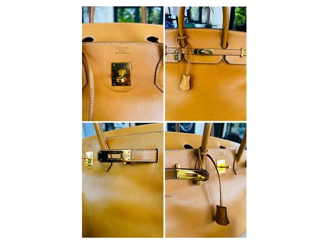 Hermès Birkin 40 Vache Naturelle Borsa Tan Marrone - vista 9
