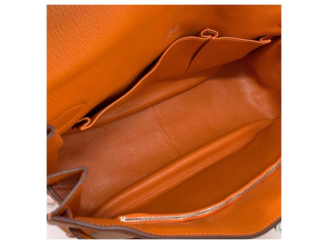 Borsa Hermès Jypsière Pelle Togo Arancione - vista 9