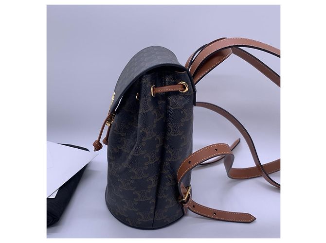 Céline Serene Triumph Canvas Rucksack Braun - Ansicht 3