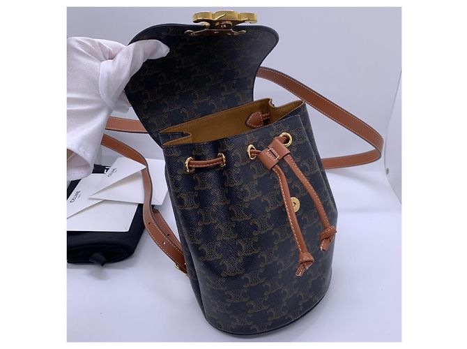 Céline Serene Triumph Canvas Rucksack Braun - Ansicht 9