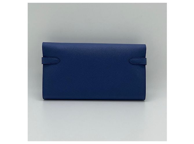 Portafoglio Hermès Kelly in pelle Epsom Blu Agate - vista 2
