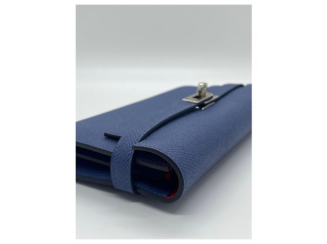 Portafoglio Hermès Kelly in pelle Epsom Blu Agate - vista 4