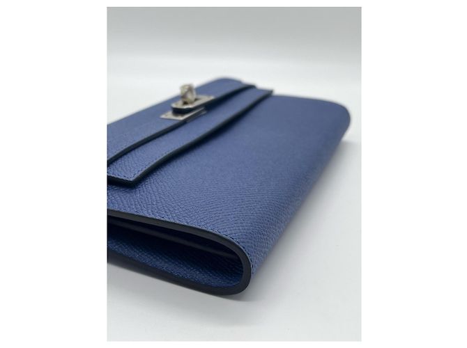 Portafoglio Hermès Kelly in pelle Epsom Blu Agate - vista 5