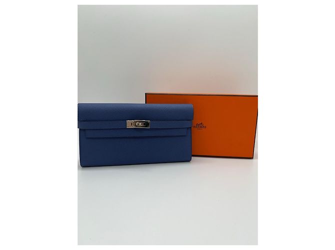 Portafoglio Hermès Kelly in pelle Epsom Blu Agate - vista 6