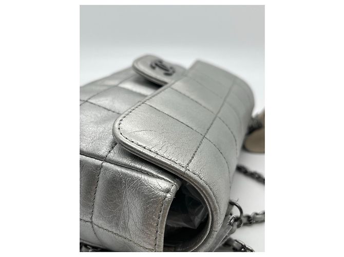 Chanel CFmini Borsa in pelle argento - vista 5