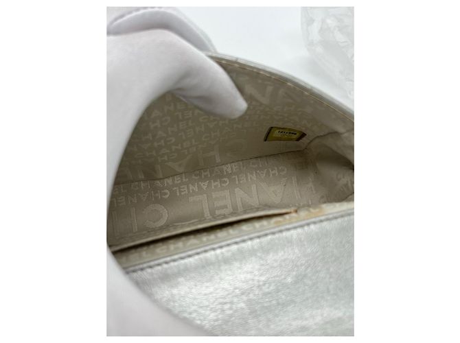 Chanel CFmini Borsa in pelle argento - vista 6