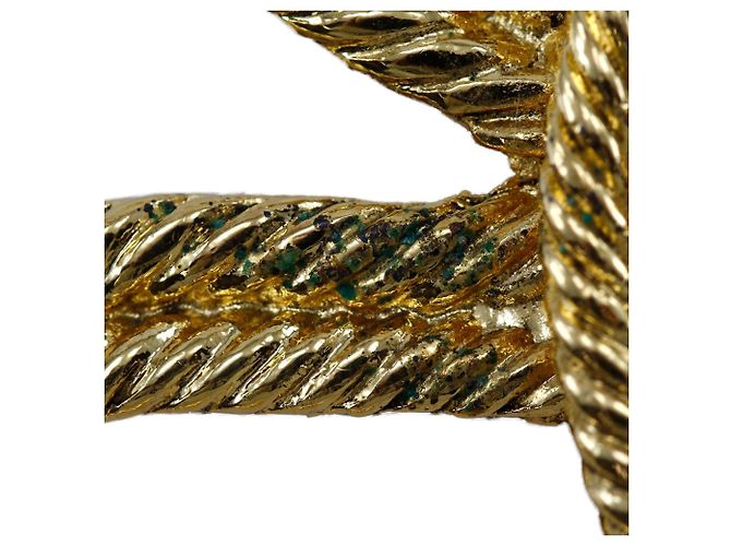 Spilla Chanel Gold CC placcata oro Clover Rope D'oro - vista 5