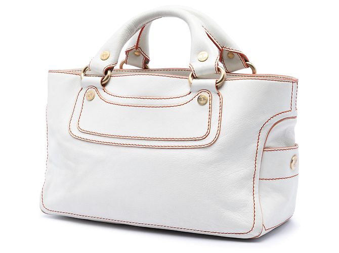 Céline Borsa Boogie in pelle bianca Celine Bianco - vista 2