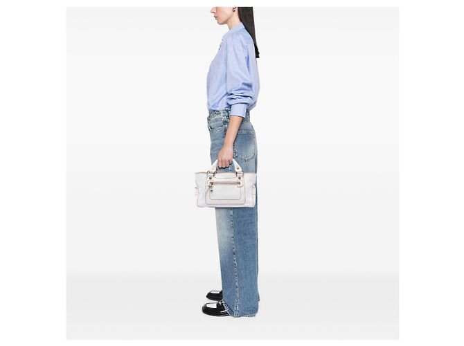 Céline Borsa Boogie in pelle bianca Celine Bianco - vista 6