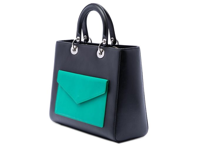 Tote Lady Dior grande in pelle di vitello nera Nero - vista 2