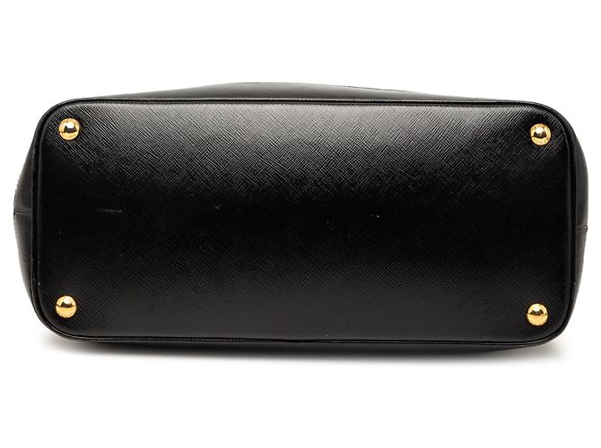 Tote Prada Black Saffiano Vernice Trimmed Tessuto Parabole Nero - vista 3