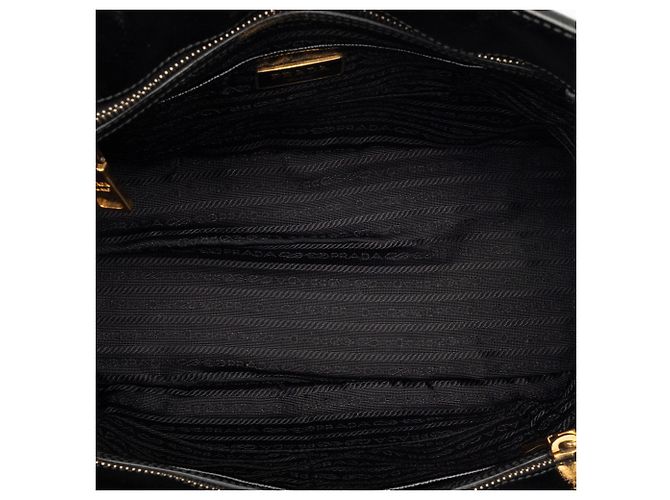 Tote Prada Black Saffiano Vernice Trimmed Tessuto Parabole Nero - vista 4