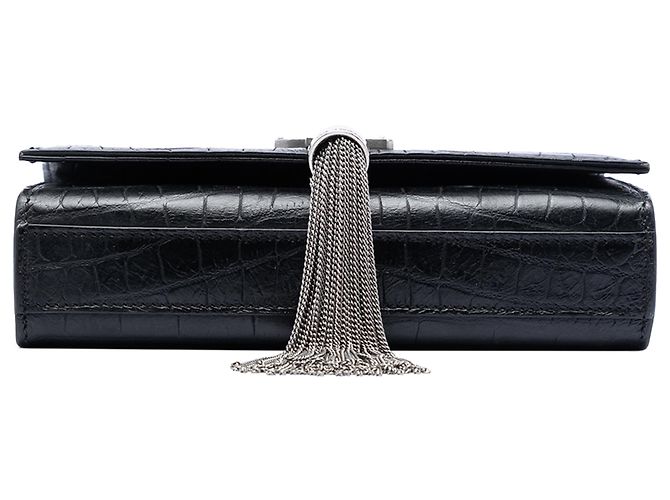 Saint Laurent Black Small Embossed Kate Tassel Crossbody Bag Schwarz - Ansicht 3