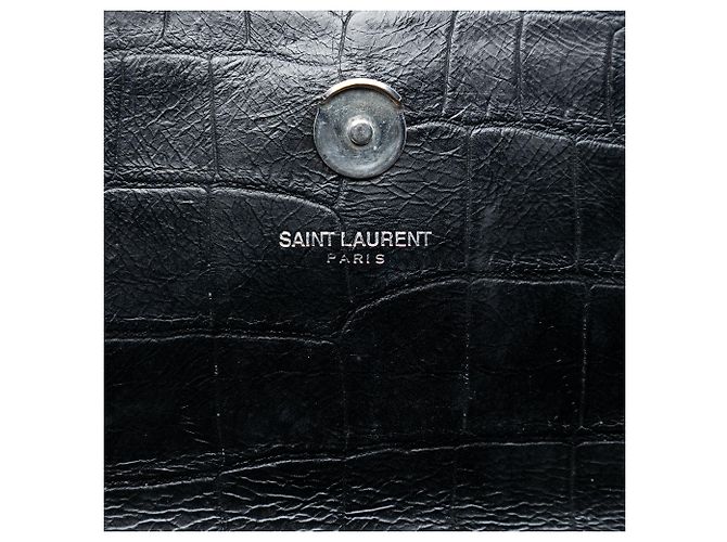 Saint Laurent Black Small Embossed Kate Tassel Crossbody Bag Schwarz - Ansicht 5