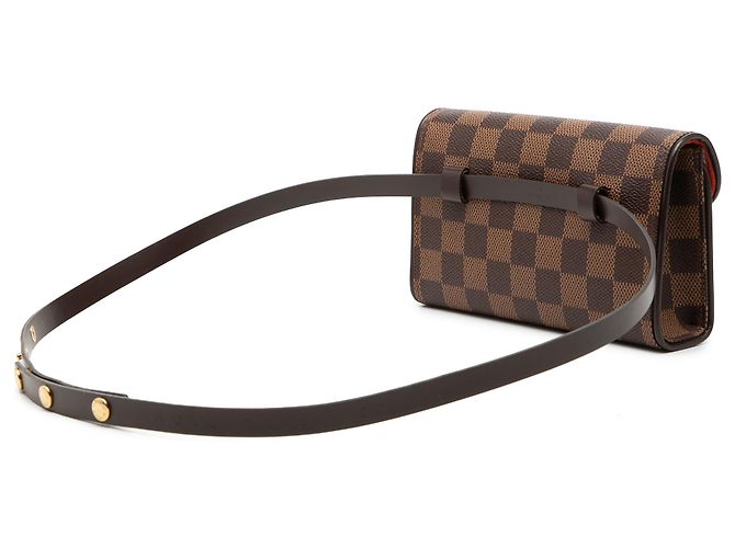 Louis Vuitton Pochette Florentine in Damier Ebene marrone - vista 2