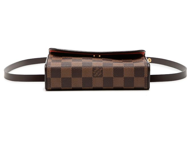 Louis Vuitton Pochette Florentine in Damier Ebene marrone - vista 3