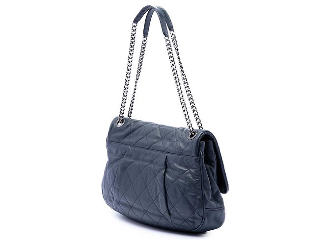 Chanel Blue Quilted Calfskin Coco Pleats Flap Blu navy - vista 2