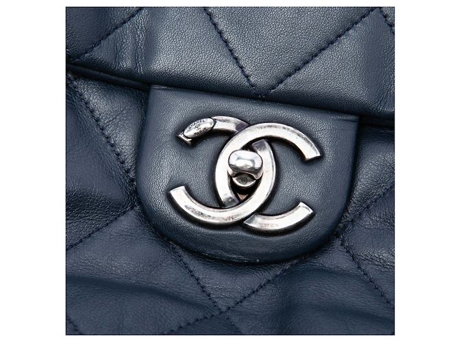 Chanel Blue Quilted Calfskin Coco Pleats Flap Blu navy - vista 5