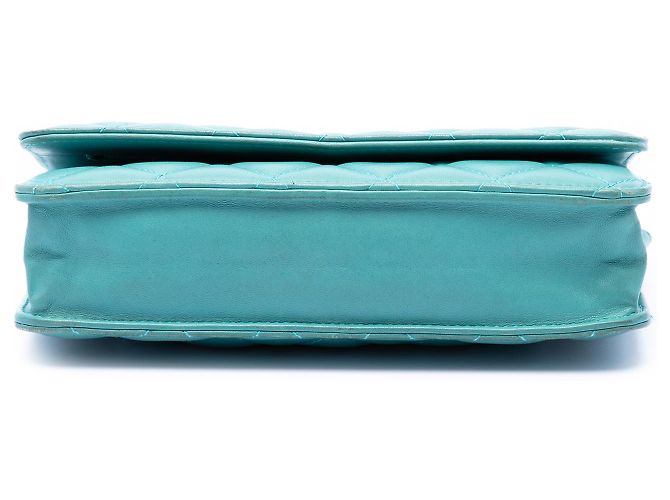 Chanel Blue CC gestepptes Lammleder Wallet On Chain Blau Türkis - Ansicht 3