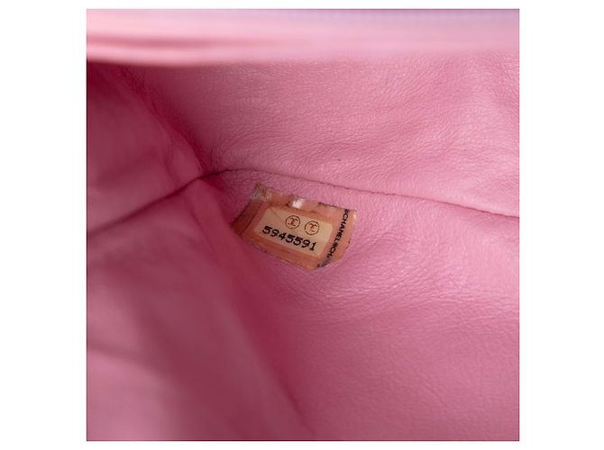 Chanel Pink Medium Classic Jersey Single Flap Rosa - vista 6