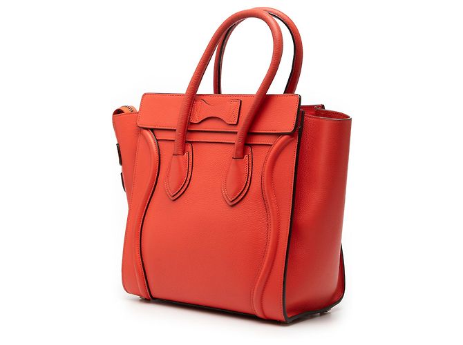 Luggage Céline Borsa Tote Celine Orange Micro in pelle Rosso Arancione - vista 2