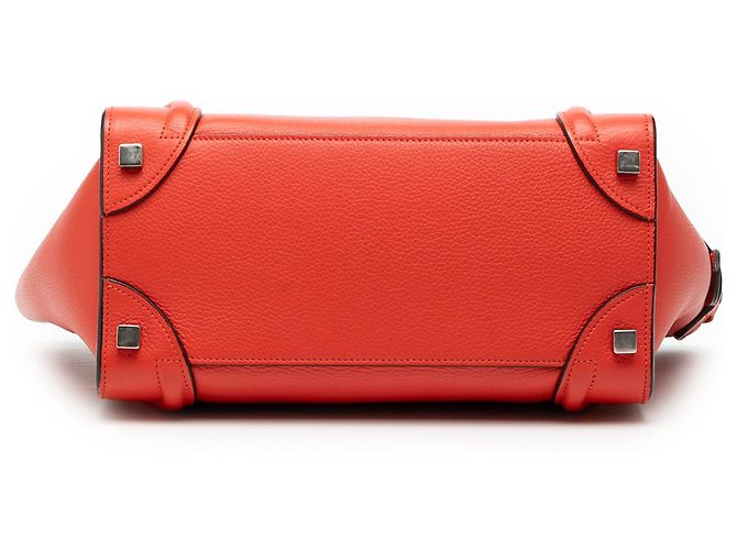 Luggage Céline Borsa Tote Celine Orange Micro in pelle Rosso Arancione - vista 3