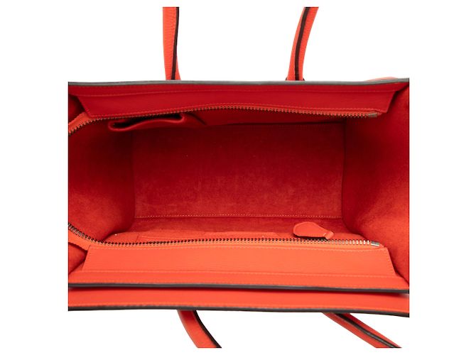 Luggage Céline Borsa Tote Celine Orange Micro in pelle Rosso Arancione - vista 4