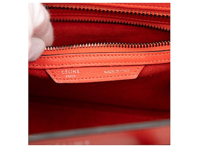 Luggage Céline Borsa Tote Celine Orange Micro in pelle Rosso Arancione - vista 5