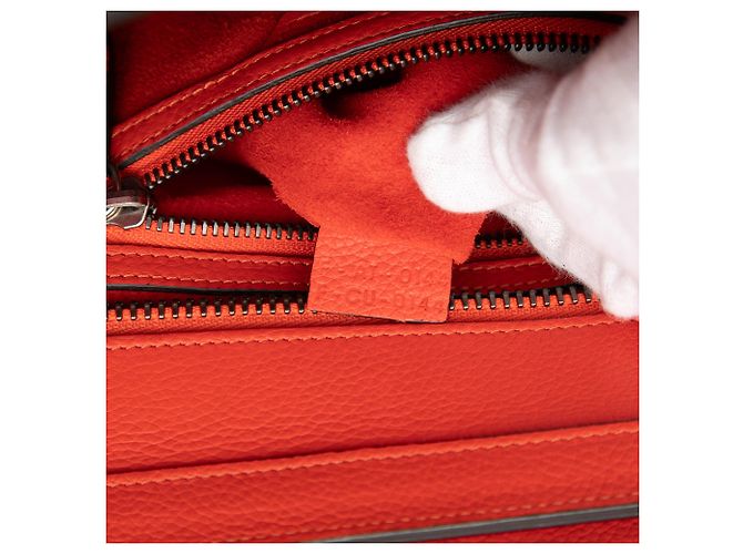 Luggage Céline Borsa Tote Celine Orange Micro in pelle Rosso Arancione - vista 6
