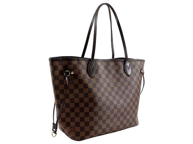 Louis Vuitton Marrone Damier Ebene Neverfull MM - vista 3