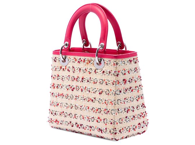 Lady Dior in rafia intrecciata beige Medium - vista 2