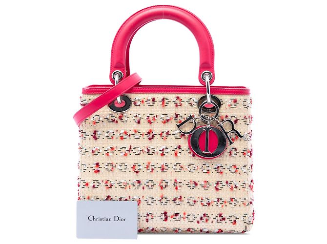Lady Dior in rafia intrecciata beige Medium - vista 7