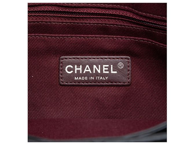 Clutch Chanel Black Quilted Glazed Calfskin Coco Pleats Chain Nero - vista 5