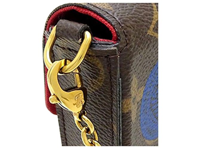 Louis Vuitton Pochette Felicie Monogram World Tour Marrone - vista 16
