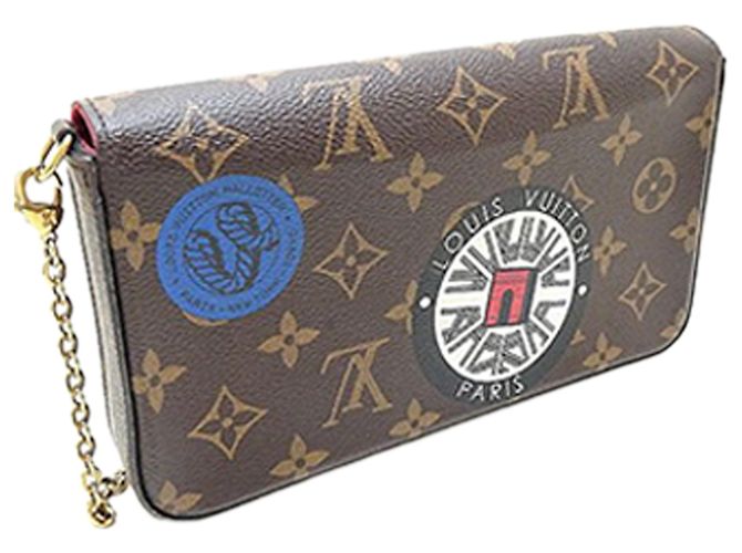 Louis Vuitton Pochette Felicie Monogram World Tour Marrone - vista 2