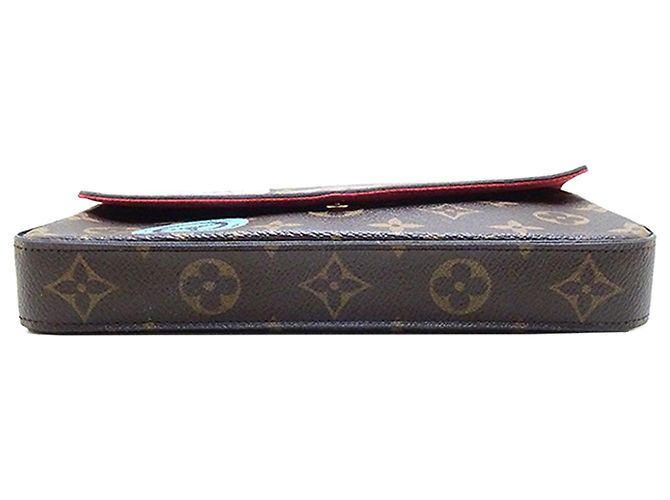 Louis Vuitton Pochette Felicie Monogram World Tour Marrone - vista 3