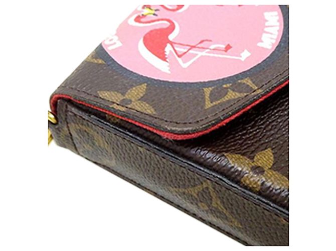 Louis Vuitton Pochette Felicie Monogram World Tour Marrone - vista 7