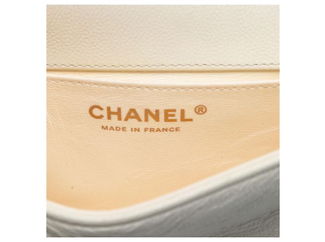 Bolso Messenger Boy Chanel Mini de Caviar acolchado blanco - vista 5