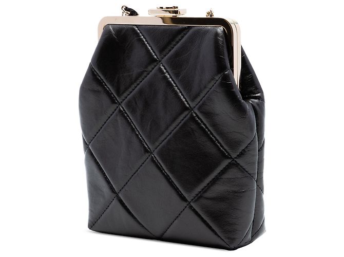 Clutch Chanel Black Small CC Quilted Lambskin Kisslock Frame Negro - vista 2