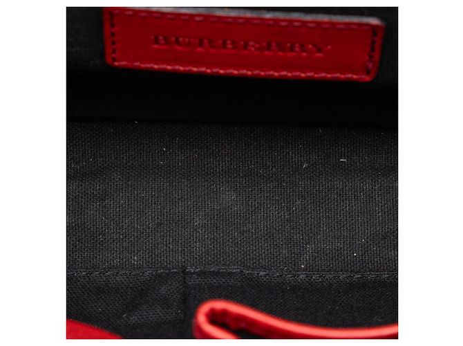 Borsa a tracolla Abbott in pelle rossa e tela House Check di Burberry Rosso - vista 4