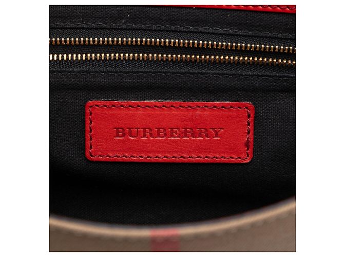 Borsa a tracolla Abbott in pelle rossa e tela House Check di Burberry Rosso - vista 5