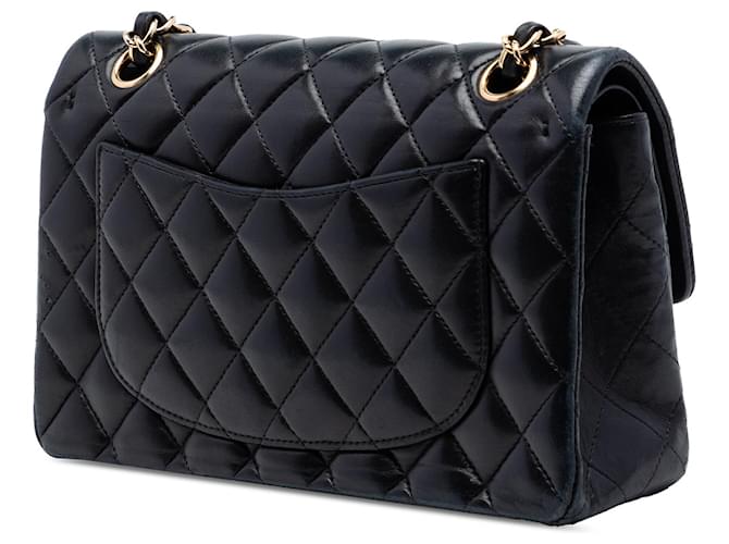 Chanel Black Small Classic Lambskin Double Flap Nero - vista 2