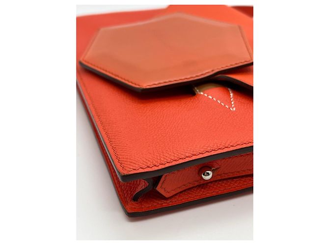 Hermès Love Hermès Borsa a tracolla in pelle Arancione - vista 4
