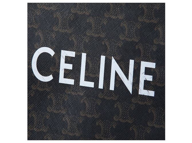 Céline Celine Brown Small Triomphe Clutch aus beschichtetem Canvas Braun Dunkelbraun - Ansicht 5