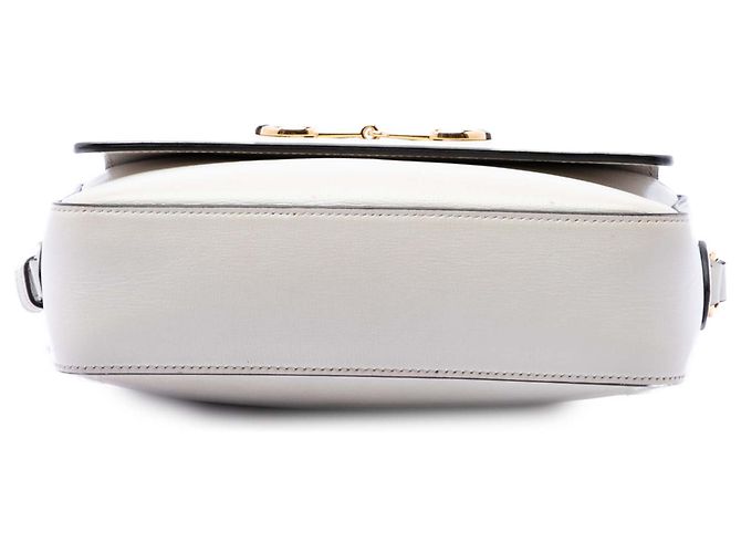 Borsa a tracolla Gucci White Small Leather Horsebit 1955 Bianco - vista 3